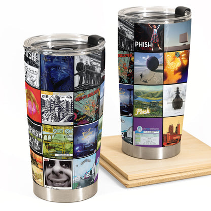Phish Album Collage Tumbler – Jam Band Nostalgia & Live Music Memories