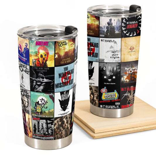 My Chemical Romance Album Collage Tumbler – Emo Rock Nostalgia of a Generation