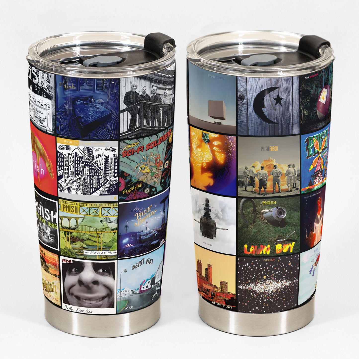 Phish Album Collage Tumbler – Jam Band Nostalgia & Live Music Memories
