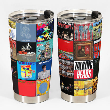 Talking Heads Album Collage Tumbler – Art Rock & New Wave Nostalgia