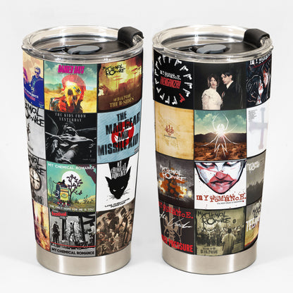 My Chemical Romance Album Collage Tumbler – Emo Rock Nostalgia of a Generation