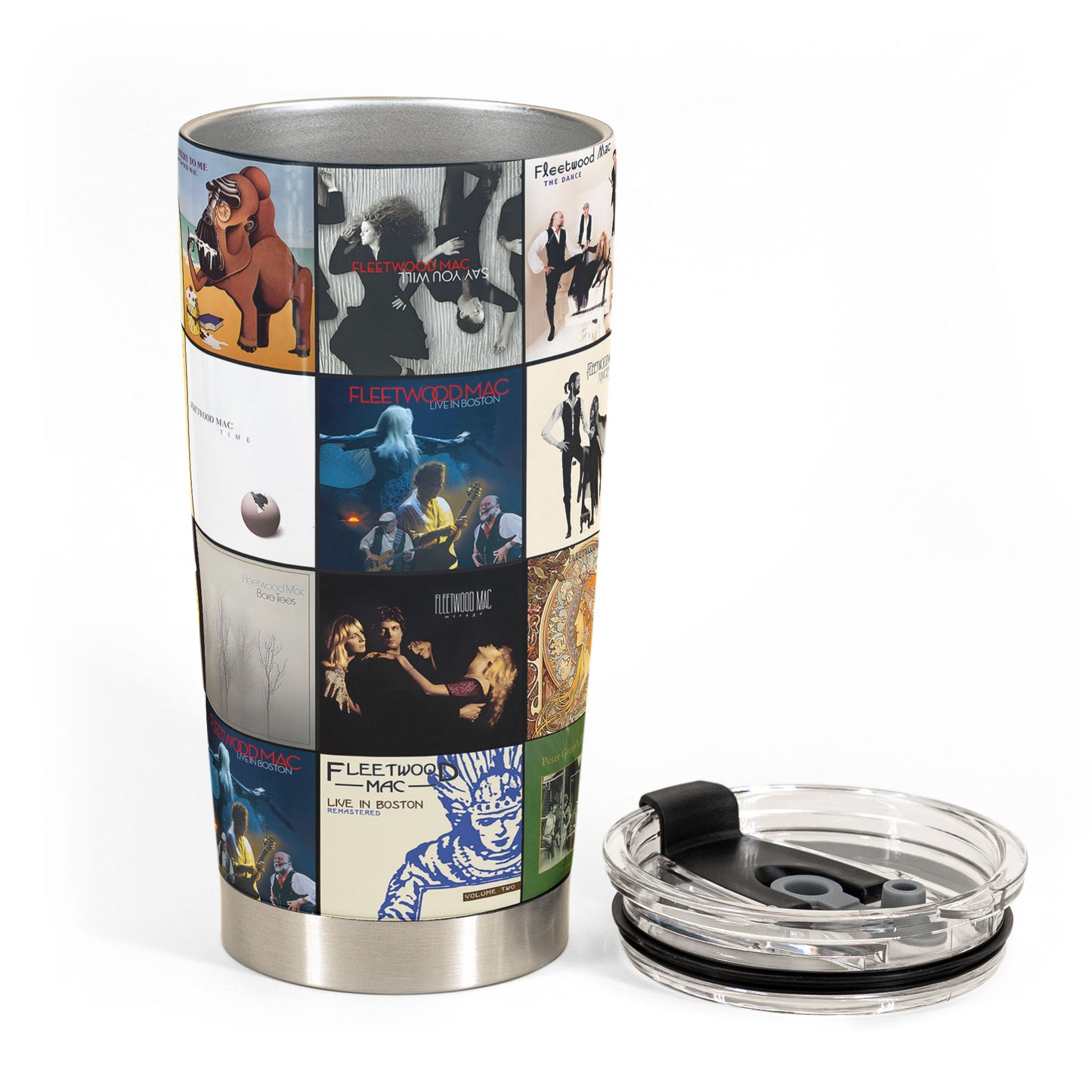 Fleetwood Mac Album Collage Tumbler – Classic Rock Nostalgia Tribute