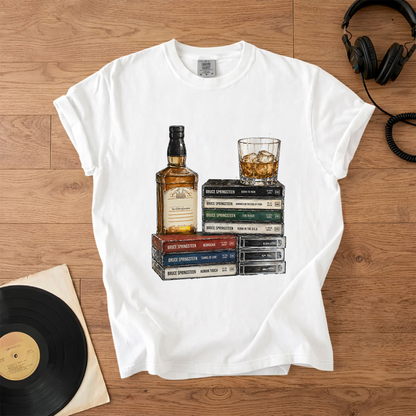 Bruce Springsteen Cassette Album Collection T-Shirt – Retro Rock Music Bruce Springsteen Merch Tee