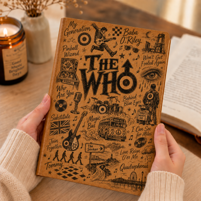The Who Vintage Leather Journal – Classic Rock Music Notebook & British Rock Diary
