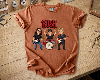 Rush Comfort Colors Tee – Geddy Lee Neil Peart Alex Lifeson Band Members Tribute Shirt