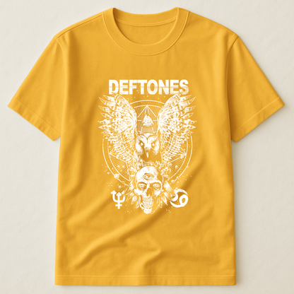 Deftones Owl and Skull T-Shirt – Retro Rock Music Band Deftones Merch Tee