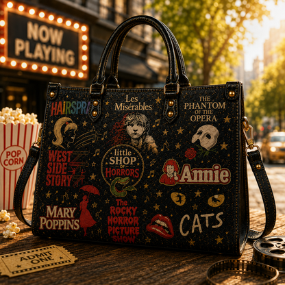 Musical Movies Faux Leather Handbag – Theatre Show Lover Shoulder Tote Bag