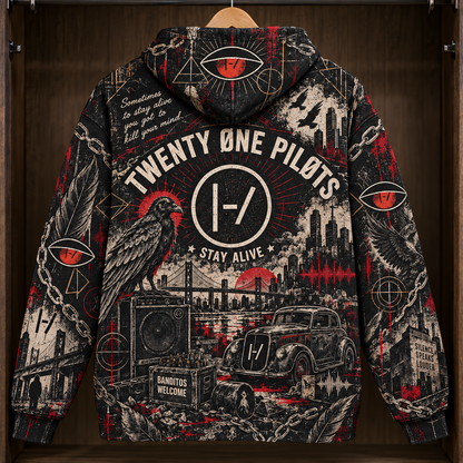 Twenty One Pilots Heavydirtysoul Hoodie – Blurryface Inspired Rock Pullover, Alternative Music Fan Gift