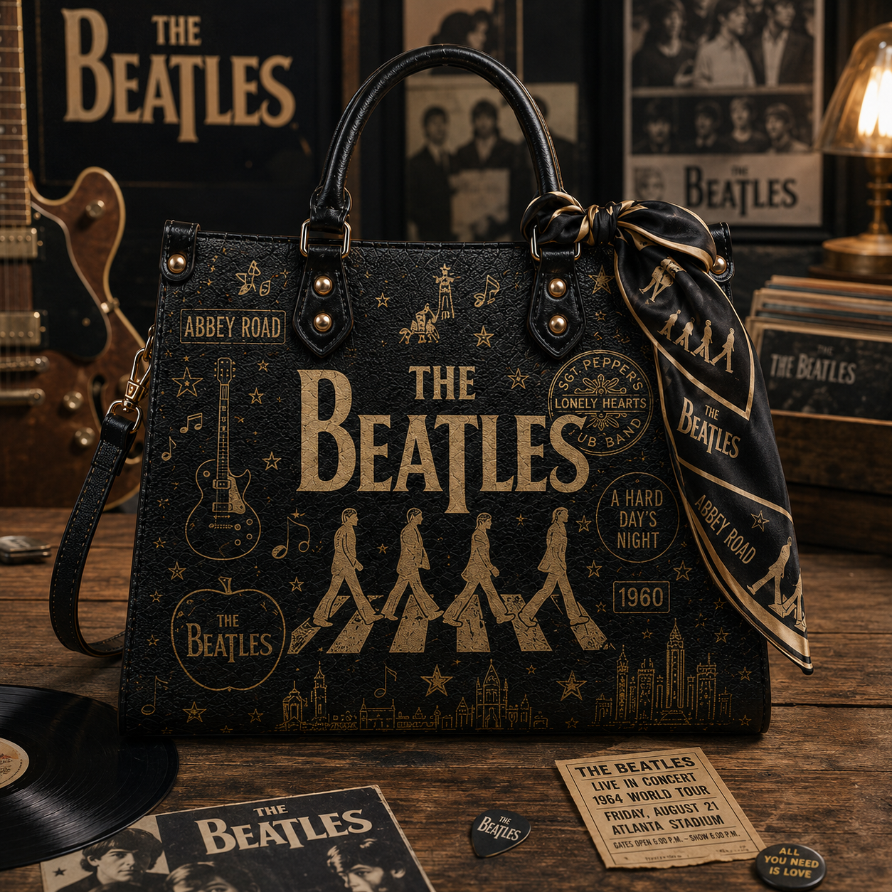 The Beatles Leather Handbag – Abbey Road Music Fan PU Leather Shoulder Bag