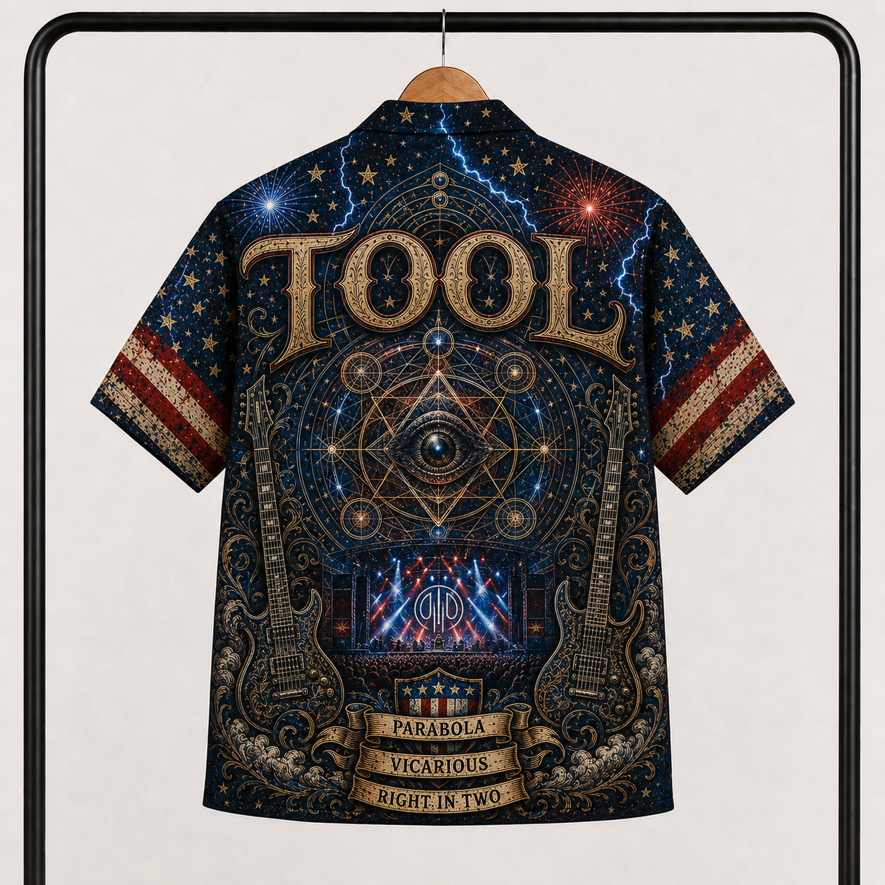 Tool Band Hawaiian Shirt - Unisex Vintage Third Eye Sacred Geometry Button Up