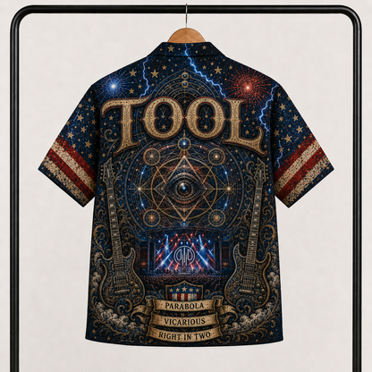 Tool Band Hawaiian Shirt - Unisex Vintage Third Eye Sacred Geometry Button Up