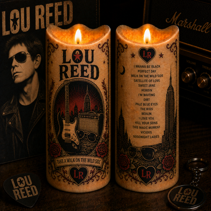 Lou Reed Walk on the Wild Side LED Candle, Vintage Rock Music Flameless Candle, New York Rock Legend Gift for Lou Reed Fans