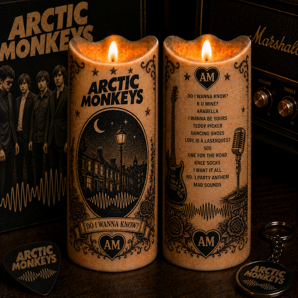 Arctic Monkeys Flameless LED Candle, Indie Rock Music Candle, AM Album Inspired Decor, Music Lover Gift