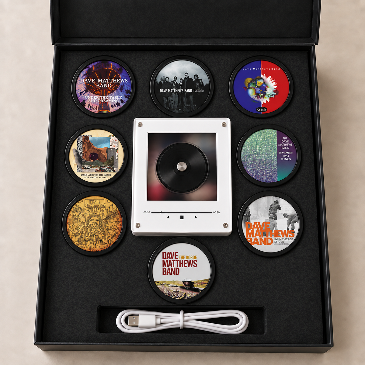 Dave Matthews Band MagTune Mini Vinyl Player Set, Dave Matthews Band Gift Set,MagTune Jam Rock Music Collectible