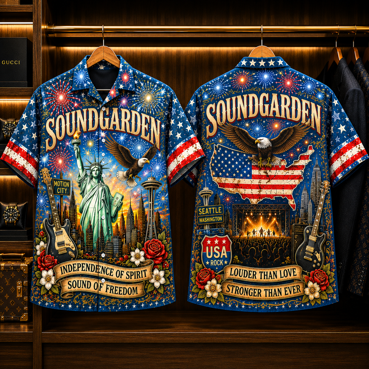 Soundgarden Hawaiian Shirt - Grunge Rock Band All Over Print AOP Button Up Shirt for Soundgarden Fans