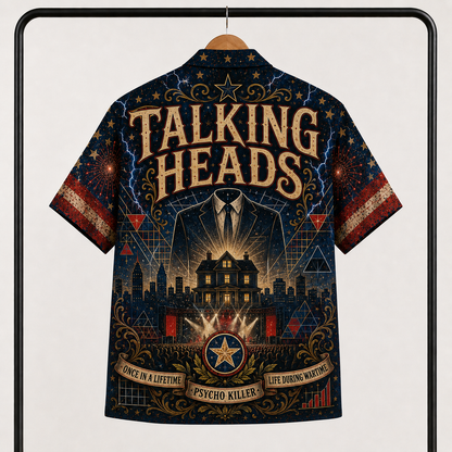 Talking Heads Hawaiian Shirt - New Wave Rock Band All Over Print AOP Button Up Shirt for Talking Heads Fans