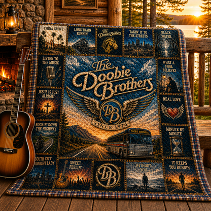 The Doobie Brothers Classic Rock Quilt Blanket – Listen To The Music In Every Stitch