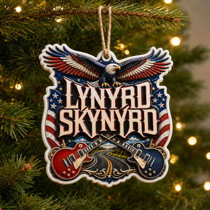 Lynyrd Skynyrd High-Definition 3D Print Ornament – Patriotic Rock Gift for Fans