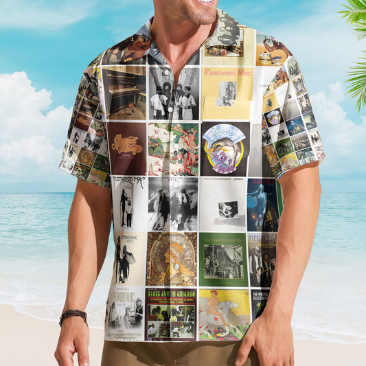 Fleetwood Mac Hawaiian Shirt – Vintage Album Collage Classic Rock Style