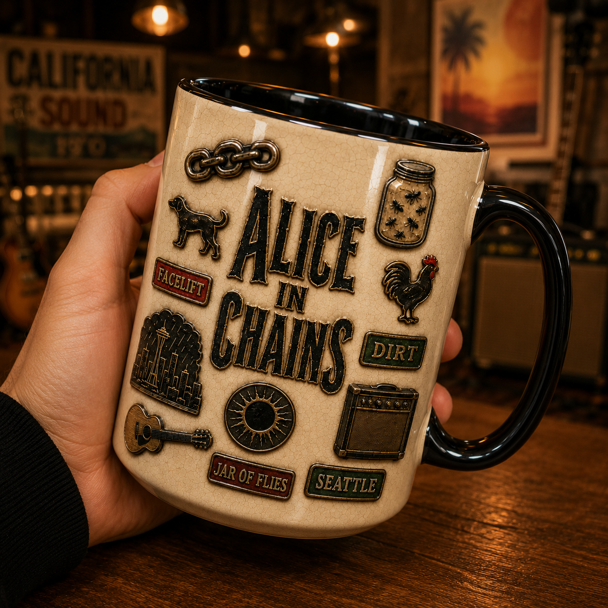Alice In Chains Ceramic Mug – Man In The Box Rooster Vintage Ceramic Coffee Cup