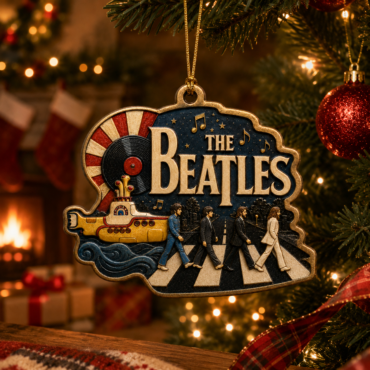 The Beatles High-Definition 3D Print Ornament – Retro Abbey Road Holiday Gift for Fans