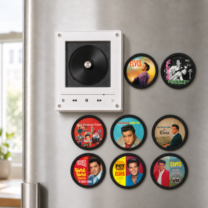Elvis Presley MagTune Mini Vinyl Player Set – Rock 'n' Roll Gift, Elvis Presley MagTune Magnetic Music Player, Classic Music Collectible