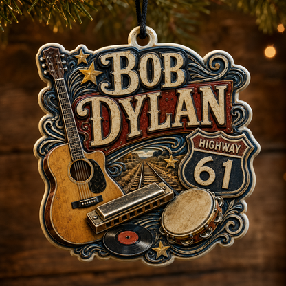 Bob Dylan High-Definition 3D Print Ornament – Americana Music Gift for Fans