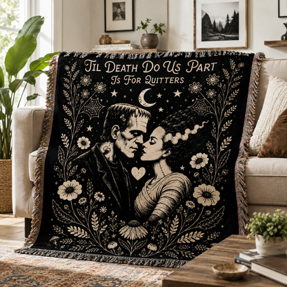 Hannibal Lecter & Clarice Starling Woven Blanket, Silence of the Lambs Gothic Throw Blanket, Horror Movie Wall Tapestry, Gothic Home Decor Gift