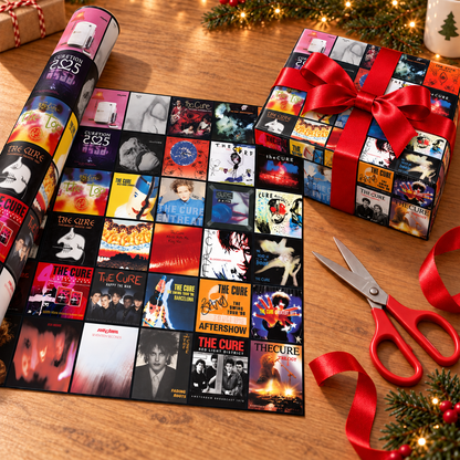 The Cure Album Cover Wrapping Paper Roll – Gothic Alternative Rock Music Gift Wrap, Vintage Album Collage Christmas Wrapping Paper for The Cure Fans