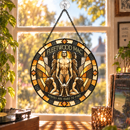 Fleetwood Mac Iconic Album Art Stained Glass Sun Catcher –70s Rock Window Hanging Gift for Fans
