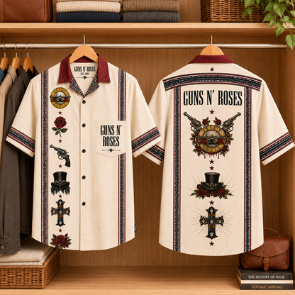 Guns N' Roses Luxury Design Hawaiian Shirt – Hard Rock Inspired Hawaiian Shirt