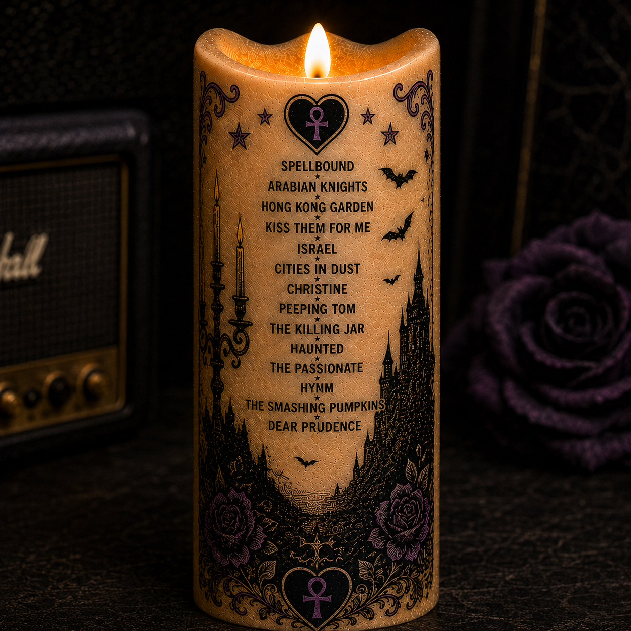 Siouxsie and the Banshees Spellbound Flameless LED Candle, Gothic Rock Inspired LED Candle, Post Punk Music Gift, Battery Operated Candle, Gothic Home Decor