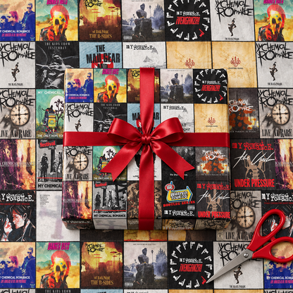 My Chemical Romance Album Cover Wrapping Paper Roll – Emo Rock Music Gift Wrap, Vintage Album Collage Christmas Wrapping Paper for MCR Fans