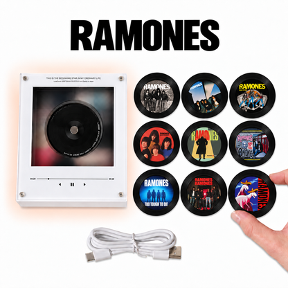 Ramones MagTune Mini Vinyl Player Set – Punk Rock Fan Gift, MagTune Classic Punk Music Collectible, Ramones Gift Set