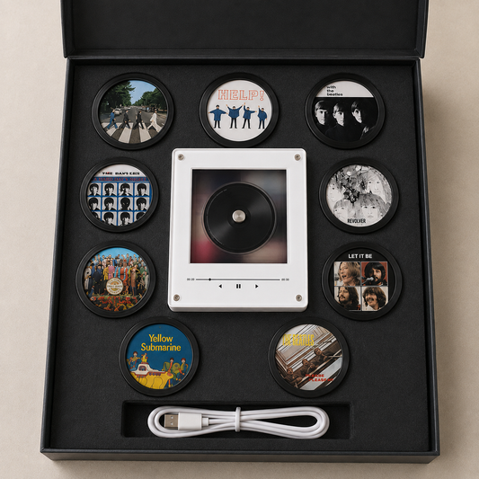 The Beatles MagTunes Magnet Music Play Beatles Album Fridge Magnets, Retro Music Gift for Beatles Fans, Magnetic Record Player Set
