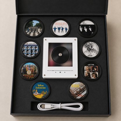The Beatles MagTunes Magnet Music Play Beatles Album Fridge Magnets, Retro Music Gift for Beatles Fans, Magnetic Record Player Set