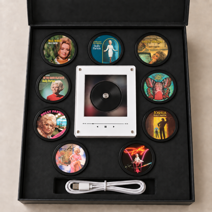 Dolly Parton MagTune Magnetic Music Player, Country Fan Gift,Mini Vinyl Album Magnet, Country Music Collectible