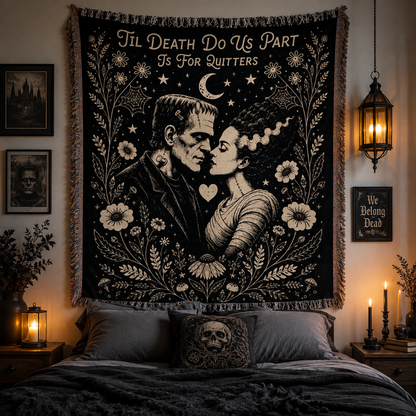 Hannibal Lecter & Clarice Starling Woven Blanket, Silence of the Lambs Gothic Throw Blanket, Horror Movie Wall Tapestry, Gothic Home Decor Gift