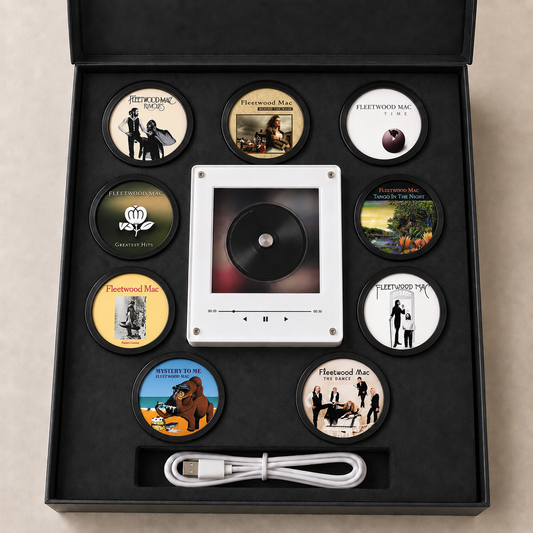 Fleetwood Mac Magnet Music Player Set – 9 Album Record Tags, Rumours, Tango in the Night, The Dance Music Gift