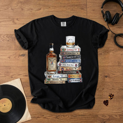 Deadhead Whisky Comfort Tee – Retro Grateful Dead Music Graphic Shirt