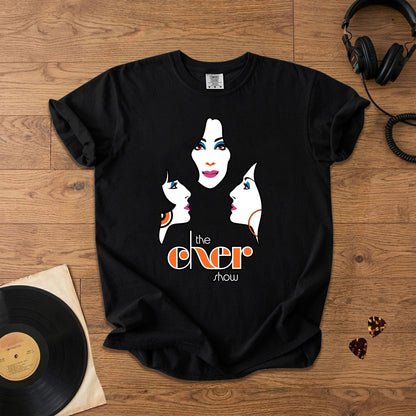 The Cher Show Retro Faces Graphic T-Shirt – Retro Rock Metal Music Fan Merch Tee