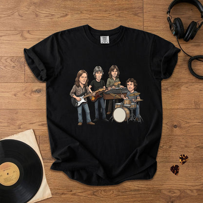 Pink Floyd Inspired Cartoon Band Comfort Tee – Classic Rock Graphic T-Shirt