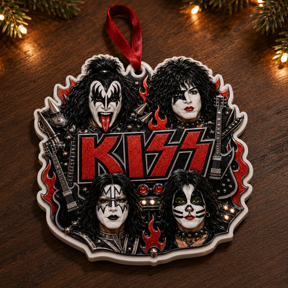 KISS High-Definition 3D Print Ornament – Classic Lineup Hard Rock Holiday Gift