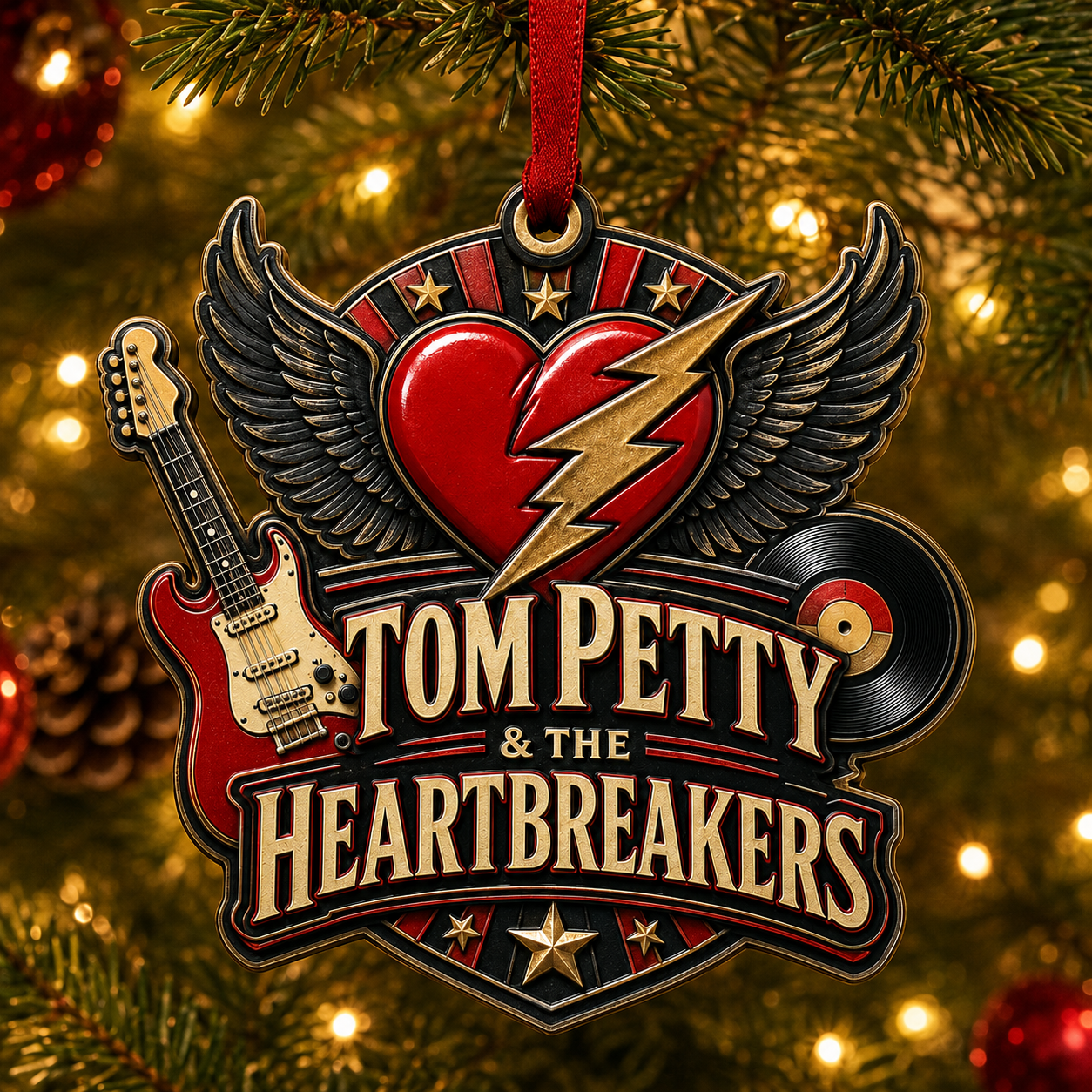 Tom Petty & The Heartbreakers High-Definition 3D Print Ornament – Vintage Rock Fan Gift