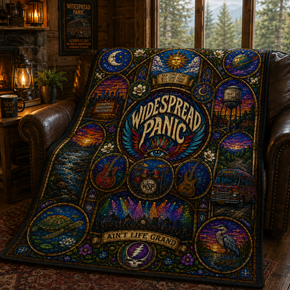 Widespread Panic Sherpa Blanket – Ain't Life Grand Stained Glass Blanket