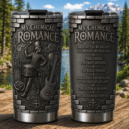 My Chemical Romance 3D Printed Stainless Steel Tumbler - Emo Rock Travel Mug