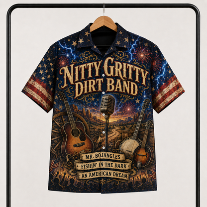 Nitty Gritty Dirt Band Hawaiian Shirt - American Country Rock Band All Over Print AOP Button Up Shirt for Music Fans