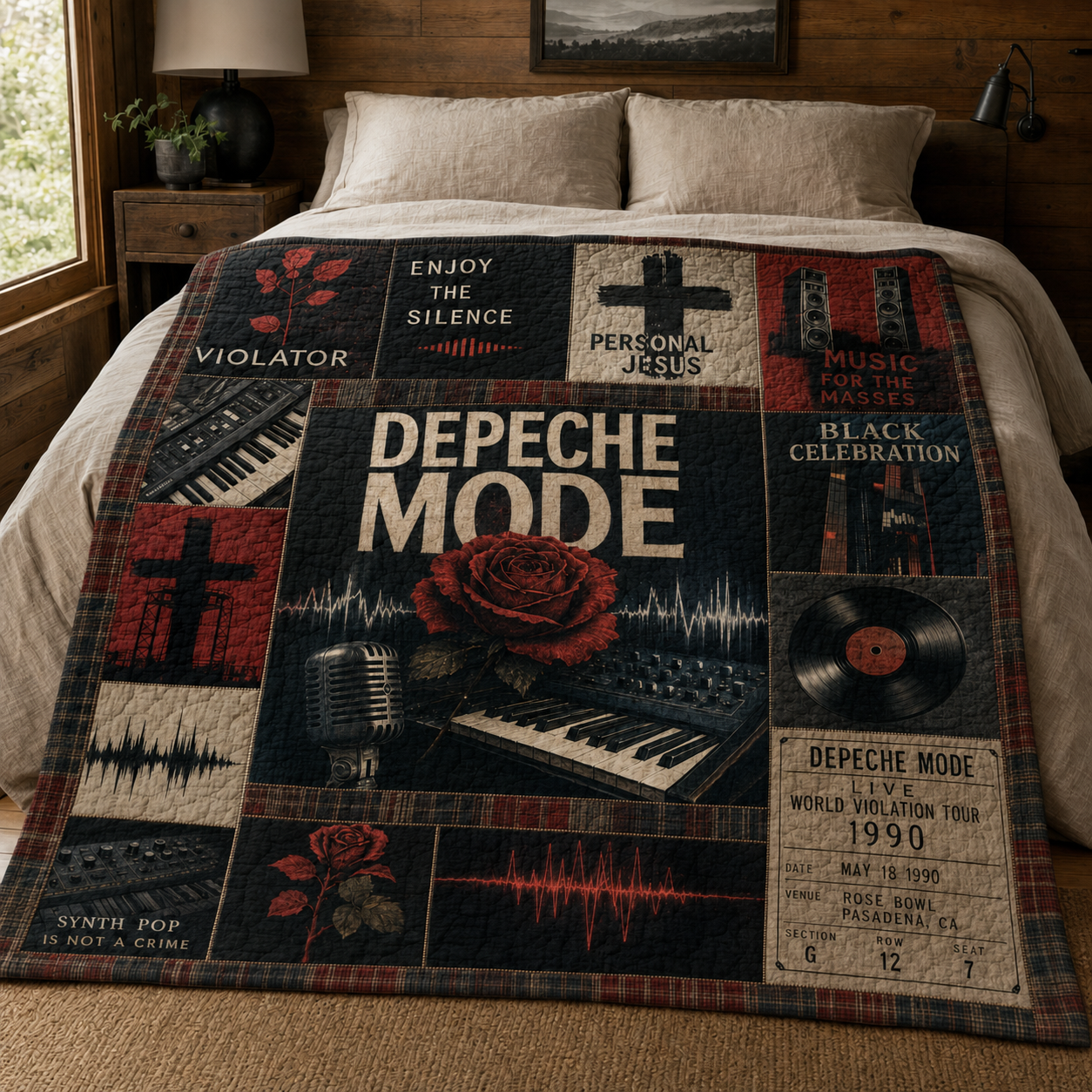 Depeche Mode Quilt Blanket – Iconic Symbols Inspired High Quality Quilt Blanket