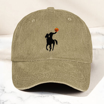 Headless Horseman Halloween Denim Cap