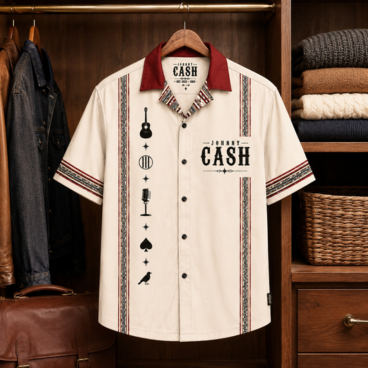 Johnny Cash Luxury Design Hawaiian Shirt – Mexican Inspired Hawaiian Shirt White Version